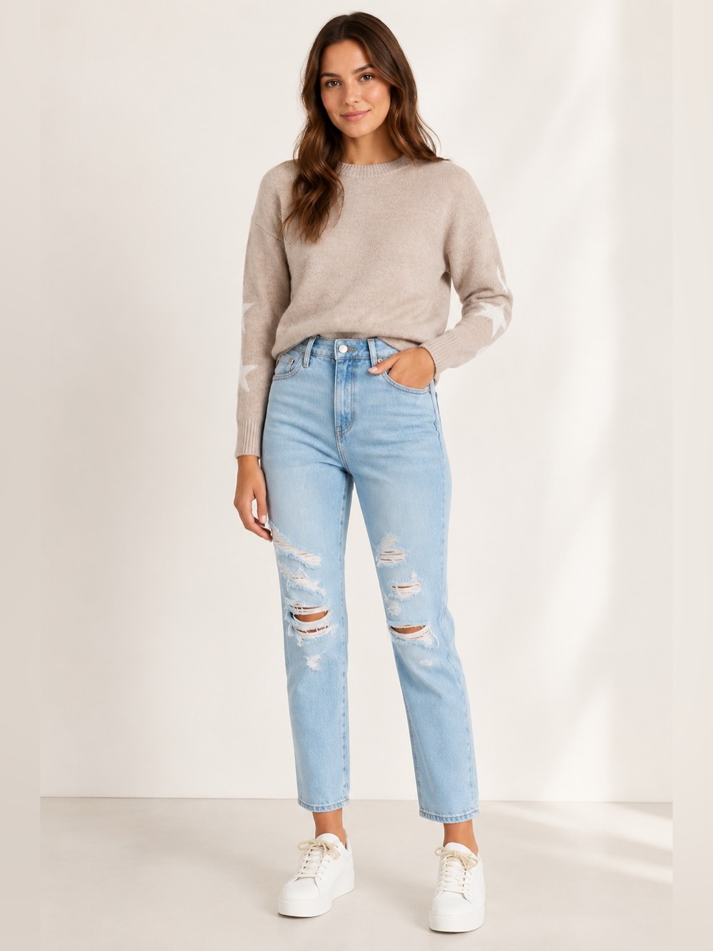 BLANK NYC Madison Ripped High Waist Crop Jeans‎